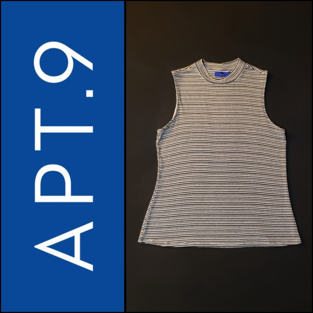 APT 9 Striped Sleeveless Top. Medium